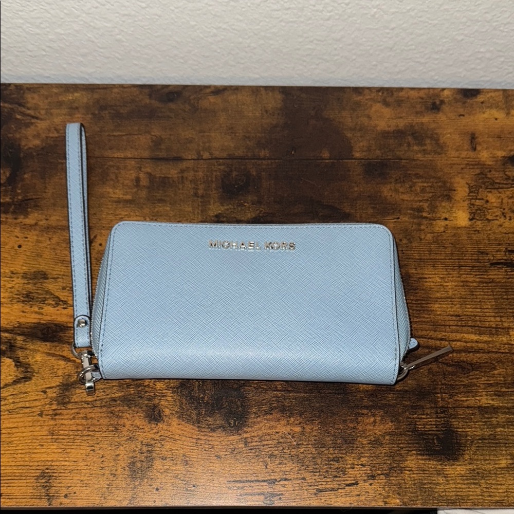 Michael Kors Light Blue Wristlet Wallet